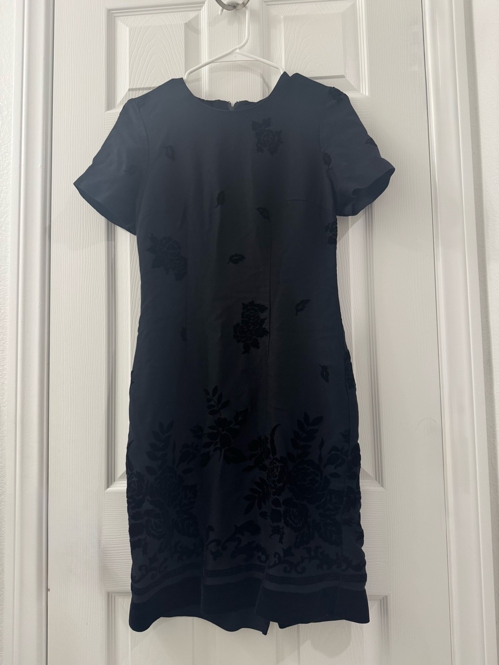 Vintage Helene Blake Velvet Burnout Floral Sheath Dress Size 10